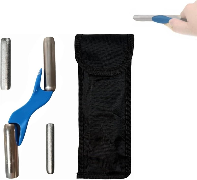 Bassadoro 4 Sizes Barrel Jointer with Storage Bag Masonry Brick Jointer Tool Steel Handle Lightweight Bricklaying Trowel Builder Tool for Wall Renovation Ceramic Tile 1/2in 5/8in 3/4in 7/8in,Blue-With Bag - Image 1
